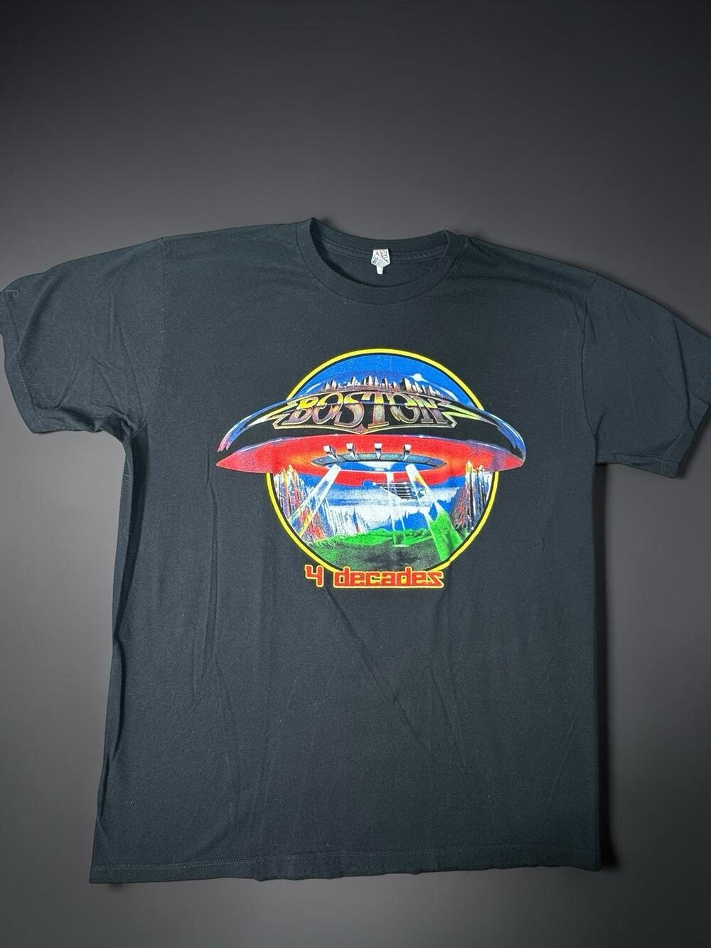 Boston Band 2016 40th Anniversary Tour T Shirt Men’s Large Black Graphic